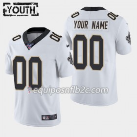 Camiseta Niño NFL New Orleans Saints Personalizar Nike Blanco 100th